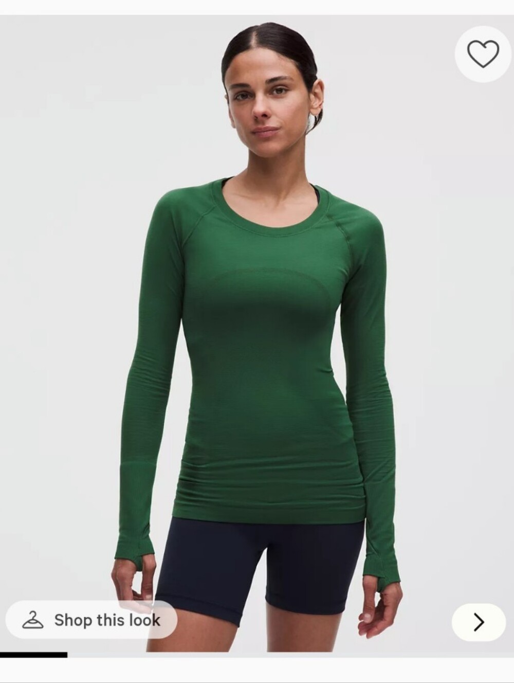 lululemon athletica Forest Green Long Sleeve Crewneck Top